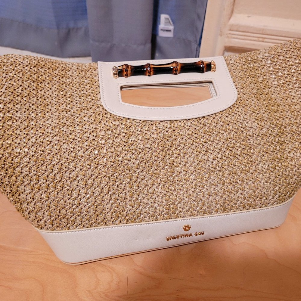 Spartina 449 Straw and Leather Shoulder Bag